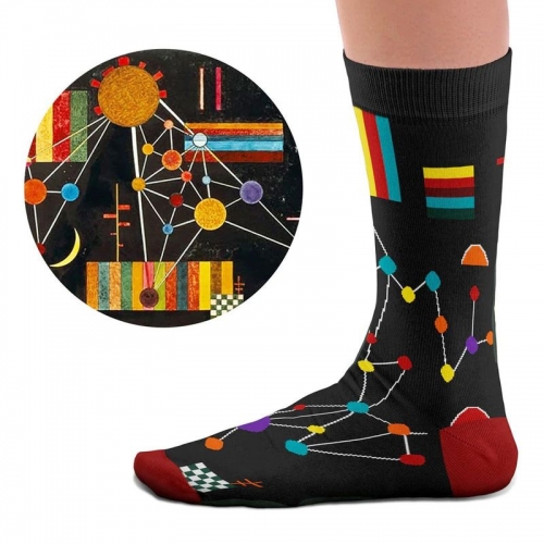 Socken Kunstwerke - Kandinsky "Geflecht von oben"